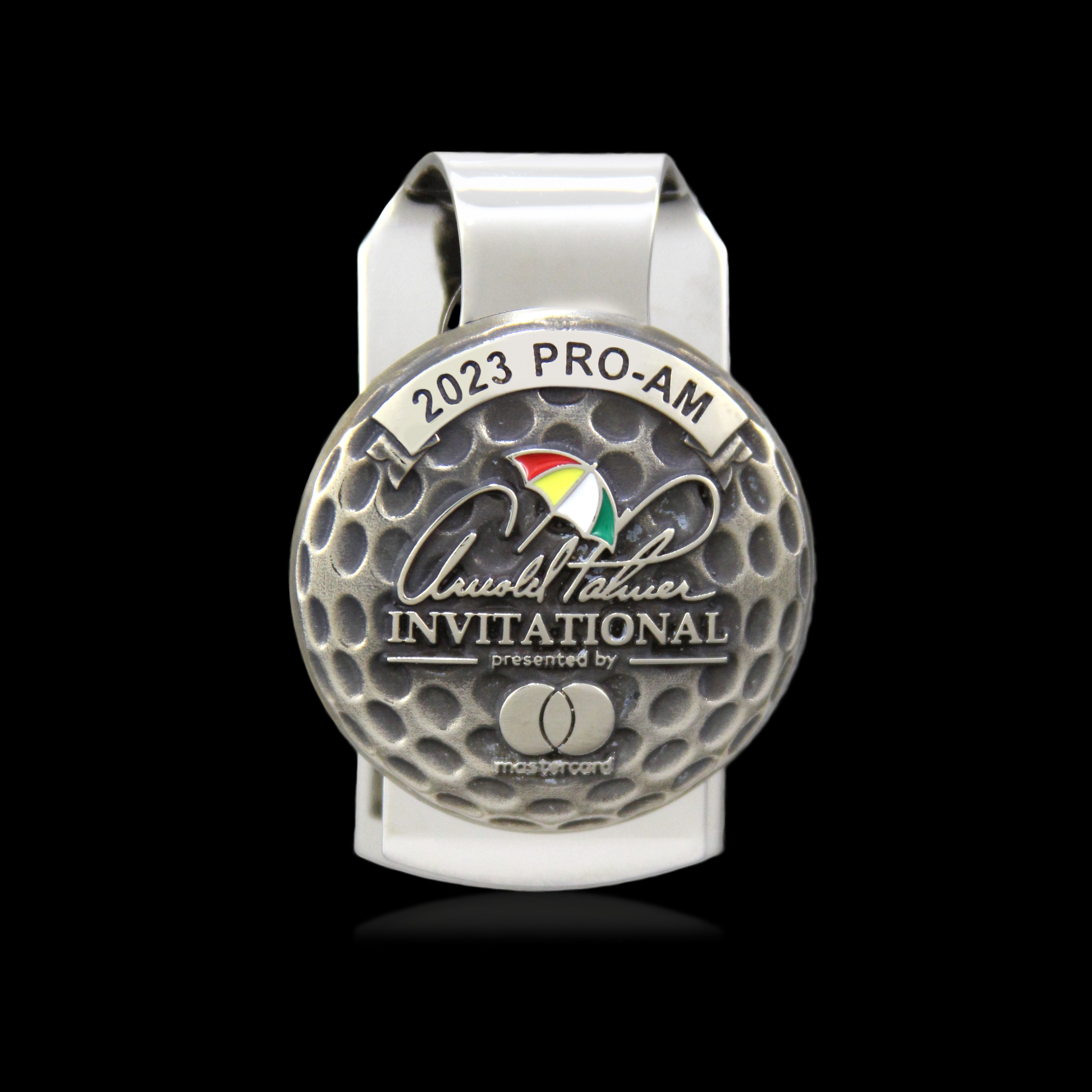 Arnold Palmer Invitational Pro-Am player badge money clips by Malcolm DeMille